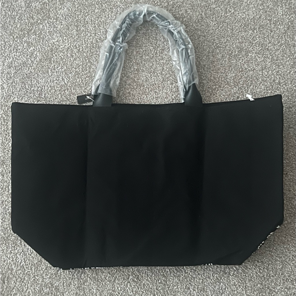 New Victoria Secret Silver Sequenced Large Black Tote With Mini Make Up Bag - Picture 4 of 6